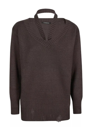 Canessa V-neck cashmere sweater - Brown