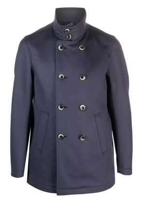 Herno double-breasted wool-cashmere coat - Blue