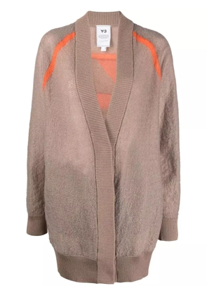 Y-3 logo-jacquard cardigan - Neutrals