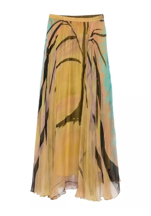 Mes Demoiselles abstract-print pleated skirt - Yellow