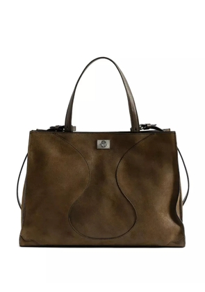 Zadig&Voltaire curved-detail suede tote bag - Brown