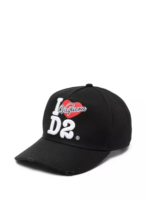 DSQUARED2 distressed logo cap - Black