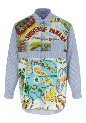 Comme Des Garçons Shirt striped patterned-insert shirt - Blue