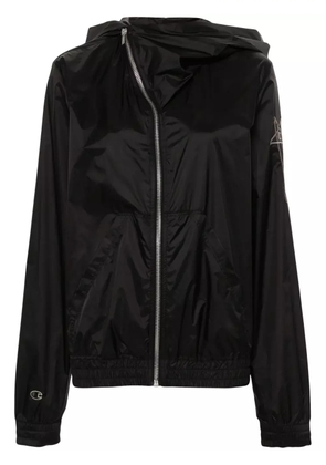Rick Owens X Champion logo-embroidered hooded jacket - Black
