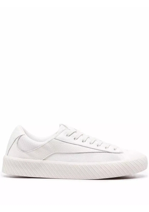 BY FAR Rodina grained low sneakers - White