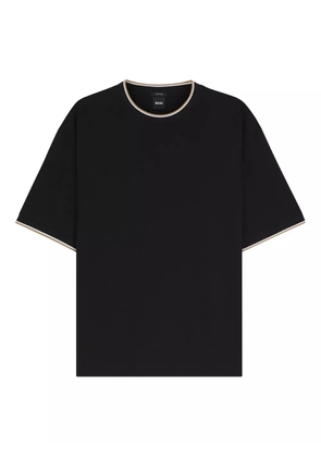 BOSS ribbed-trim T-shirt - Black