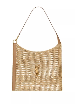 Saint Laurent raffia crochet tote bag - Neutrals