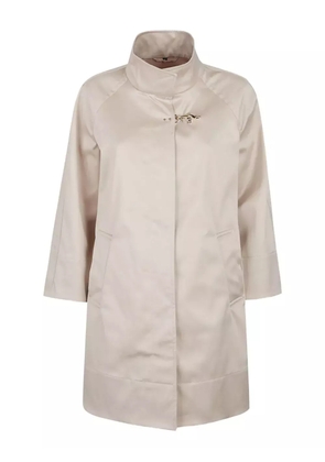 Fay high-neck patch-pockets oversized coat - Neutrals