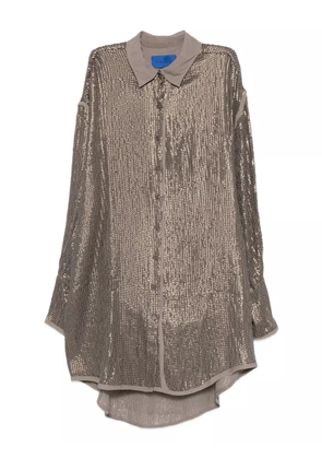 Mes Demoiselles sequin-embellished long-sleeve shirt - Brown