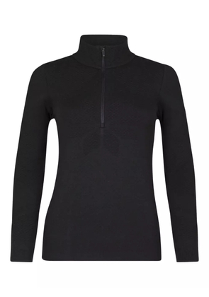 NEWLAND textured zip-neck top - Black
