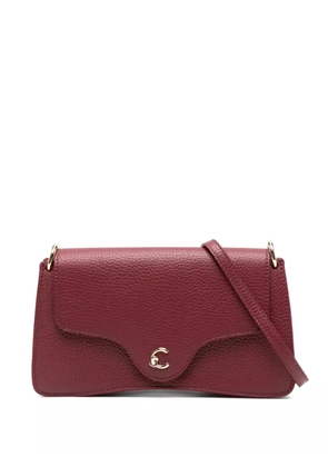 Coccinelle C-me curved-flap leather cross body bag - Red