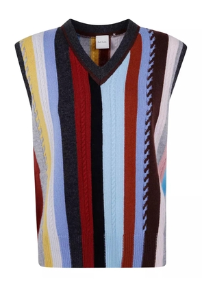 Paul Smith Signature Stripe-print cable-knit top - Black