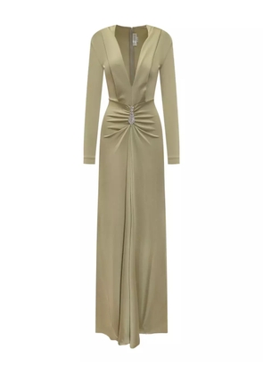 Victoria Beckham V-neck embellished gown - Neutrals