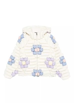 RAXXY quilted floral-pattern jacket - White