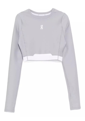 On train long- sleeved crop top - Purple