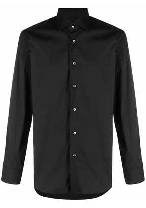 Barba long-sleeve poplin shirt - Black