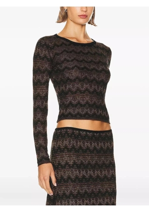 Christopher Esber bateau-neck long sleeve top - Brown