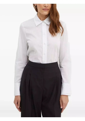 BOSS striped long-sleeve shirt - White