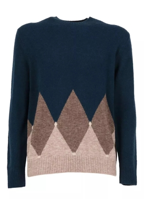 Ballantyne diamond-pattern crew-neck sweater - Blue