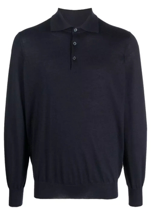 Brunello Cucinelli long sleeve polo shirt - Blue