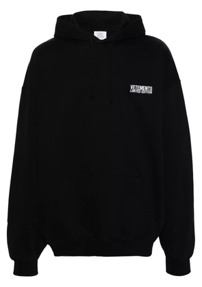 VETEMENTS logo-embroidered hoodie - Black