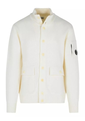 C.P. Company Lens-detail cardigan - White