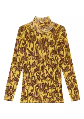 MALIPARMI floral-print turtleneck top - Yellow