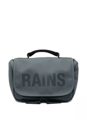 Rains logo-print wash bag - Blue