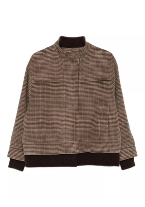 BOMPARD houndstooth ribbed bomber jacket - Brown
