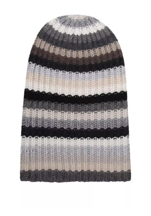 HURRAY striped ribbed beanie - Black