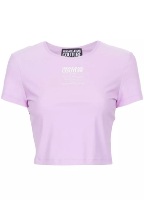 Versace Jeans Couture logo-print cropped T-shirt - Purple