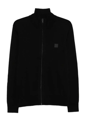 BOSS zip-fastening logo-patch cardigan - Black
