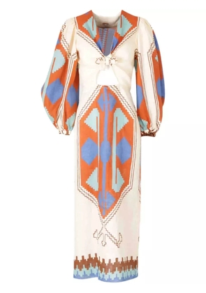 Johanna Ortiz Sailing Flags midi dress - Neutrals