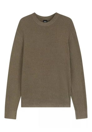 BOSS ribbed crew-neck sweater - Brown