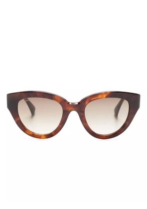 Max Mara Eyewear logo-print cat-eye frame sunglasses - Brown