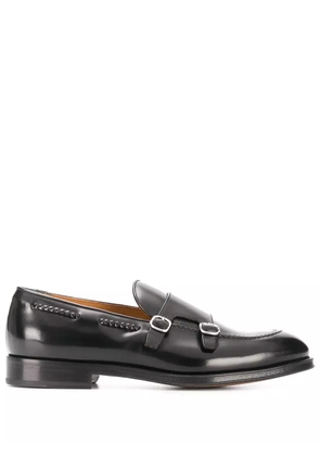 Doucal's monk strap leather shoes - Black