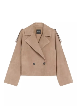 Weekend Max Mara double-breasted suede jacket - Brown