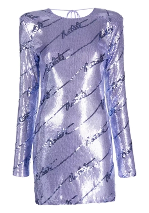 ROTATE BIRGER CHRISTENSEN logo-embellished sequin minidress - Purple