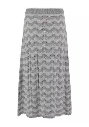 MARKET openwork midi skirt - Grey