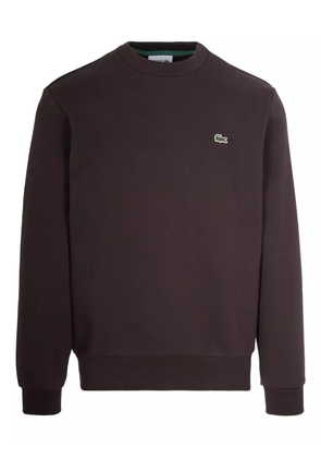 Lacoste logo-embroidered crew-neck sweater - Brown