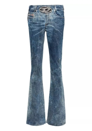 Diesel gem-logo buckle flared jeans - Blue