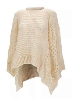 MAURIZIO MYKONOS textured batwing-sleeves sweater - White