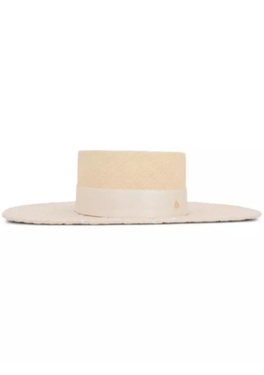 Maison Michel wide-brim canotier hat - Neutrals