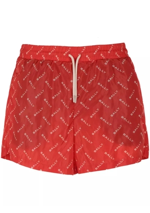 Bally logo-print swim shorts - Red
