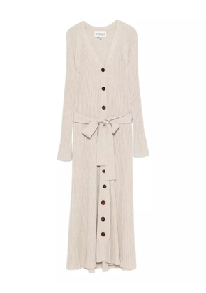 BOMPARD ribbed buttoned maxi dress - Neutrals