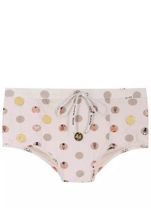 Amir Slama graphic-print swim trunks - Neutrals