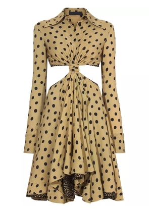 Proenza Schouler dot-print cut-out shirtdress - Neutrals