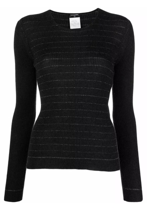 CHANEL Pre-Owned 2003 metallic-threaded knitted top - Grey