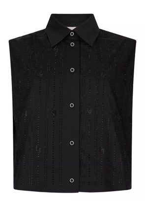 LIU JO rhinestones-embellished cotton top - Black