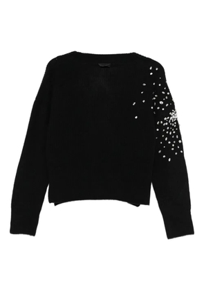 LIU JO crystal-embellished knit top - Black